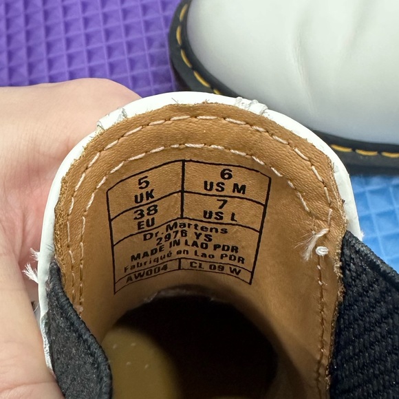 Dr Martens White Leather Chelsea Boot with Yellow Stitch - Picture 4 of 4